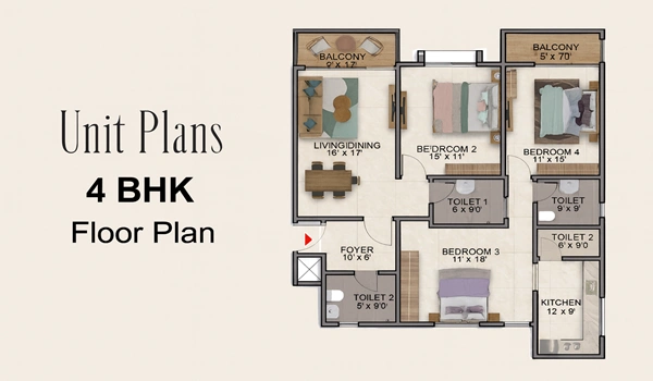 Floor Plan Variants Brigade Global Park Floor Plan - 2, 3 and 4 BHK Configurations